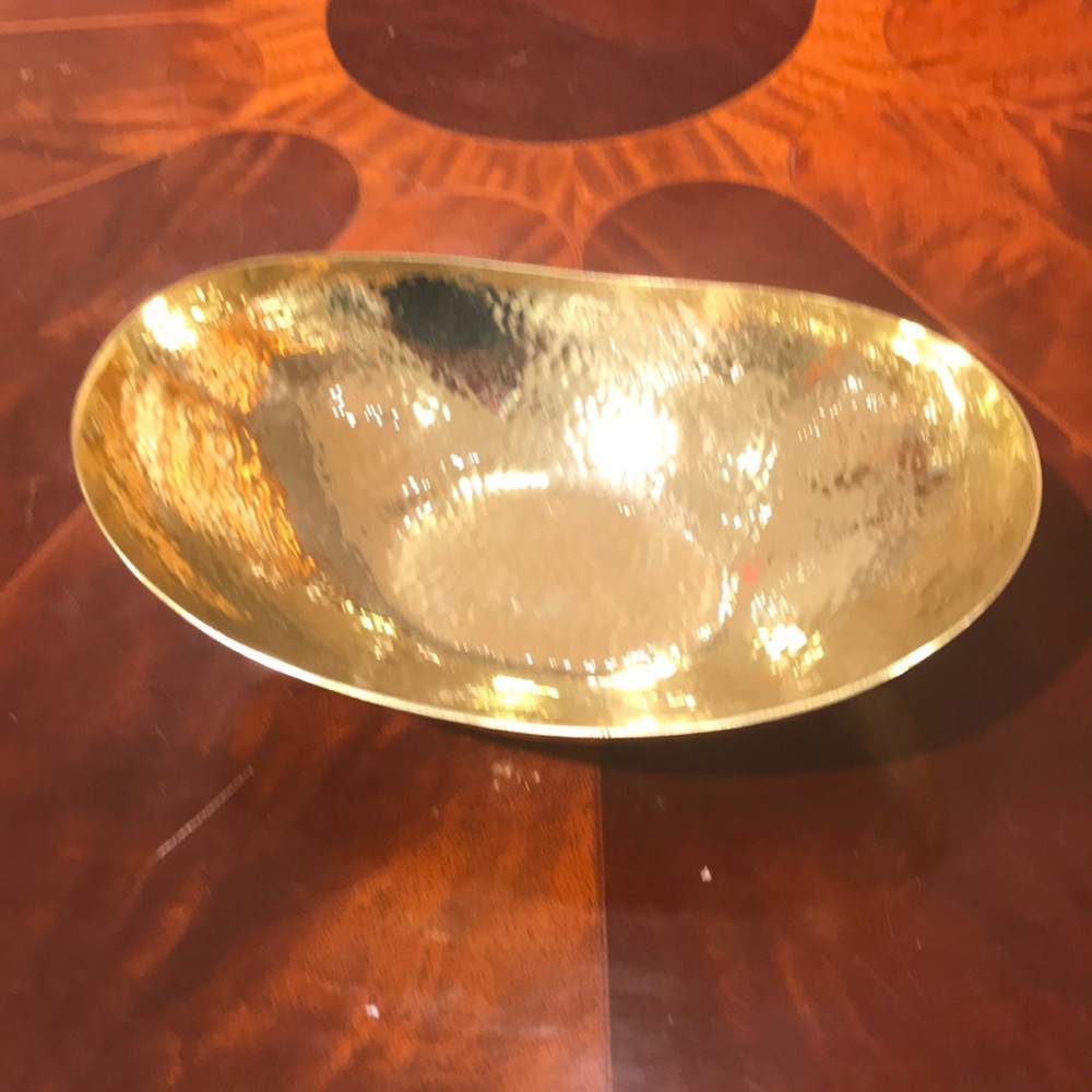 Beautiful bright gold dish oblong style.